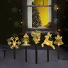 Decorazioni da giardino Confezione da 5 luci solari per pali di Natale per esterni per esterni per prato, patio, cortile impermeabile 231204