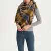 Sciarpe Sciarpa triangolare scozzese Stampa frange per donna Caldo scialle invernale con collo elegante a forma ampia in contrasto di colore
