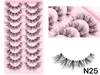 Fluffy False Eyelashes Cat Eye Mink Lashes Dramatic D Curling Wispy Fake Eyelashes Natural Fox Eye Lashes