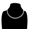 Iced Out Bling 8mm CZ Miami Cuban Link Chain Choker Halsband för kvinnor Micro Pave Women Jewelry265y