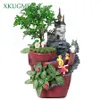 Yaratıcı Kale House Reçine Bahçe Potu Yeni Yenilik Bonsai Bitki Fol Pot Kırsal Ev Ekici Ofis Masası Dekorasyon Y2621