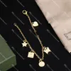 Braccialetti con ciondolo a farfalla Braccialetti con ciondolo a forma di stella d'oro Regalo per gli amanti del fidanzamento di nozze con catena per feste chic