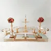 Altro set di supporti per torta dorati da forno da 3 pezzi-11 pezzi con specchio rotondo per dessert cupcake254u