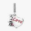 Nya ankomst charm 925 Sterling Silver Heart and Angel Wings Dangle Charm Fit Original European Charm Armband Fashion Jewelry Acc193h