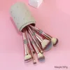 Makeup Brushes Luxury Bling Pink Cosmetic Brush 14pc Custom Glitter Tool Vegan Face Cleaning Brush Set Make Up Borstes Q231205