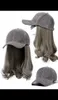 Bollmössor 05-WU Fashion Curly Hair Corduroy Hat Patchwork False Hair Lady Baseball Hat Women Leisure Visors Cap 231204