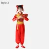 ステージウェア中国の伝統的なスタイルの少年年の服レッドフォークダンスコスチュームパーティーフェスティバルハンフ