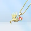 Pendant Necklaces Collier Necklace Gold Color Stainless Steel Gallic Rooster For MenWomen Iced Out Bling French Jewelry Gift6224188392542