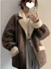 Frauen Jacken Jacke Mode Winter Dicke Kunstpelz Parka warme Wildleder -Leder -Nachahmung Lamm Outwear Frauen Kleidung