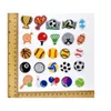 100pcs / lot balles football chaussures charmes accessoires décorations basket-ball dessin animé PVC croco jibitz boucle garçons enfants fête cadeau 213i