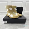 Designer Winter Shoes Womens Heel Boots Knee High Platform Rain Boots Thick Sole Rubber Black Size EUR 35-41