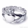 أزياء الفولاذ المقاوم للصدأ الفرقة Claddagh Heart Crown Love Mens Womens Ring Gold Size 6 7 8 9 10 11 12 13273z