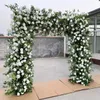 Flores decorativas grinaldas branco rosa vegetação banyan folhas arranjo de flores casamento pano de fundo decoração adereços festa arco pendurado floral palco chão 231205