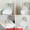 Adesivos de vaso sanitário planta flor adesivo de vaso sanitário criativo decorativo restaurante banheiro comercial autoadesivo 1/2/3 peças 231205