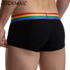 Sous-vêtements Sexy Boxer Hommes Gay Sous-vêtements Coton Rainbow Mesh Thermique Shorts Pijama Cuecas Masculinas Calzoncillos Hombre Slip