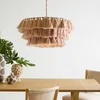 Hanglampen Internet Celebrity Boheemse stijl kroonluchter Design Ins Slaapkamer Romantische Scandinavische roze kwastje geweven lamp Led-verlichting