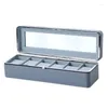 Watch Boxes Multifunctional Display Box Convenient Leather Storage With Zipper Perfect For 6 Watches