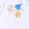 お祝いの供給Toyvian Sailing Anchor Cake Topper Picks Cupcake Decor Party for Wedding Kids Festival-24pcs