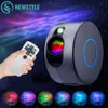 Laser Galaxy Starry Sky Projector Rotating Water Waving Night Light LED Colorful Nebula Cloud Lamp Atmospher Sovrum bredvid Lamp H269Z