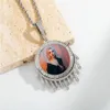 Collana Po personalizzata per uomo Ciondolo medaglione con memoria di immagini Ciondoli posteriori solidi Gioielli di moda Hip Hop295t