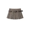 Jupes marron sexy club jupe courte dames vêtements d'automne taie féminine hauteur harajuku coréen style collège mini ceinture plissée 231204