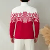 Passende Familien-Outfits, Weihnachtspullover, Kontrastfarbe, Eltern-Kind-Pullover-Set, Langarm-Rollkragenpullover für Urlaub, Party, Weihnachten 231204