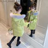 Donsjas Meisjes Katoenen Jas Winterparka's Bedrukte modejassen Tieners Dikker Warme donsjassen Kinderkleding voor 7 8 9 10 11 jaar Parka's Q231205