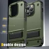 Rugged Armor Phone Case For iPhone 15 14 Pro Max Plus 13 12 Samsung S23 FE Moto G 5G Power Google Pixlel 8 Pro TPU Bumper Hard Kickstand Back Cover