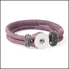 Braccialetti con ciondoli Bracciale elasticizzato grazioso Bottoni automatici fai-da-te Gioielli Braccialetti con ciondoli Braccialetti con ciondoli Sier Ginger Infinity Leather Drop Delivery Dh9Rm