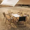 Muebles de campamento 2 unids silla de camping al aire libre portátil turístico aleación de aluminio grano de madera equipo de playa plegable Kermit 231204