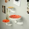 Pot Racks Mushroom Hanging Shelf Decoration Frame Amanita Shaped Floating 3 Size Wall Storage Rack Home Ornament 231204