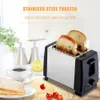 Kitchen Bread Maker 2 Slices Double Side Baking Toaster Stainless Steel Mini Breakfast Toaster Wide Slot 6 Toast Settings Kitchen Cooking Appliances 231204