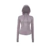 Lu Desinger Giacca Donna Yoga Outfit Fitness Giacca da donna Slim Giacca sportiva Colletto rialzato Cerniera Manica lunga Camicia attillata da yoga Palestra Pollice Cappotto sportivo