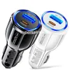 Dual Ports USB C PD Car Charger Fast Quick Charging 38W 36W 20W 12W Vehicle Chargers Power adapter For Iphone 12 13 14 15 Samsung xiami Huawei S1 With Box