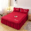 Bed Skirt Korean Edition Lace Bed Skirt Single Piece Bed Cover Protective Cover Double sided Non slip Bed Sheet Dust Cover Pillow Cover 231205