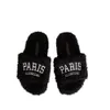 Designer shoes paris sandals Luxury slippers Furry Platform Sandal plush slippers embroidery B word couple plush slippers Furry Slide suede slippers Z5C7L