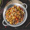 Pannor fondue kruka torr panna med lock wok rostfritt stål sauter hushåll matlagning litet handtag