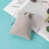 100 Personalized Drawstring Velvet Bag Grey Jewelry Packaging Chic Small Wedding Party Pouch Christmas Birthday Gift Bags271f