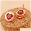 Boucles d'oreilles en gros nouveau Style coeur rouge bijoux de mariage accessoires canal livraison directe bijoux boucles d'oreilles Dh82S