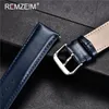 Titta på band Calfskin Leather Watch Strap 14mm 16mm 18mm 20mm 22mm Watchband For Women Män Titta på tillbehör Solid Buckle Blue Red Green 231204