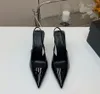 High Heels Paloma slingback pumps with Patent leather Pointed Toes elasticated slingback strap dress shoes party women's Luxury Designers factory footwear with box