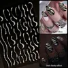 Naklejki naklejki 3D Odbij paznokcie złoto brokat francuskie linie paski geometrii DIY Dekoracje sztuki manicure suwaki 231204