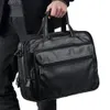 Briefcases Fashion Genuine Leather Men A4 Office Bag Handbag Business Casual Men's Travel 15.6" Laptop Shoulder s Tote Briefcase 231205