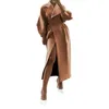 Giubbotti da donna 2023 Donna Inverno Solido Cappotto lungo caldo Risvolto Giacca in lana Outwear Addensare Business Trendy Soprabito