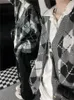Chandails pour femmes Deeptown mode coréenne Argyle pull Cardigan femmes Harajuku Vintage surdimensionné bouton jusqu'à tricoté pull femme Preppy vestes 231204