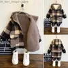 Down Coat Autumn Jacket For Boys Children Outwear Girl Wool Coat Barn huva sammet fleece Windbreaker Long Baby Boy kläder 2-9 år Q231205