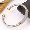 Bracelet réglable en acier inoxydable pour femmes, bijoux colorés en zircone cubique, accessoires de bal, cadeau 231205