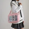 Evening Bags Japanese Harajuku Ita Bag for Women PU Transparent Pocket Itabag High School Girls Uniform JK Crossbody Shoulder Bag 231204