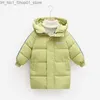 Down Coat Fashion Boy Girls Long Down Jacket Autumn Winter Teen Children Solder Cotton-Padded Parka Coats For Kids Hooded Out-Wear Clothing Q231205
