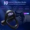 Cockrings Kushor Cock Penis Ring Vibrator 10 Vibrations Cockring for Men Erection Delay Ejaculation Adult Sex Toys For Couple 18 231204